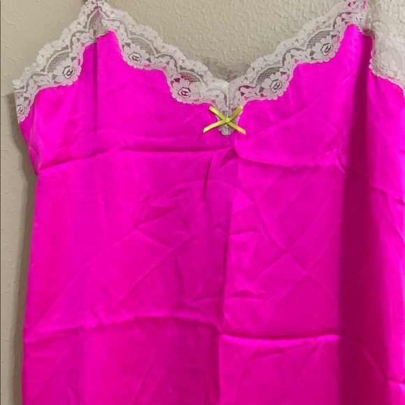 Y2K kate spade Hot Pink Chemise with Beige Lace Large - Picture 4 of 11
